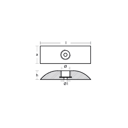 Plate for Stern CAP series 230x80h40 1hole