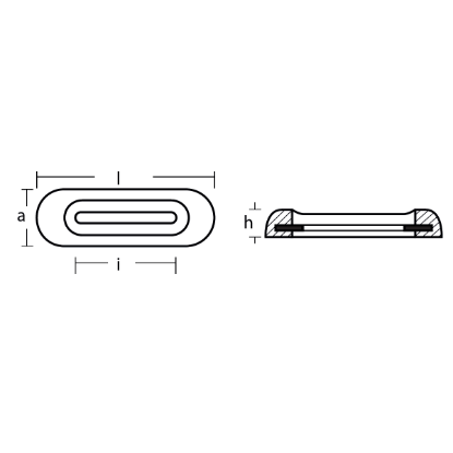 Bolt-on bar anode UK TYPE - Fairline 200x65x32  H.C.110