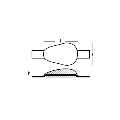 Tear drop weld-on anode