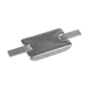 Weld-on anode with alluminium strap