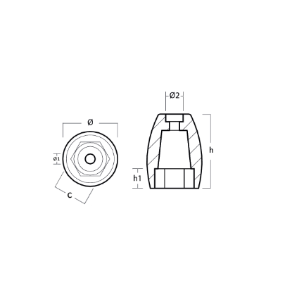 Propeller nut USA type , replacement zinc only