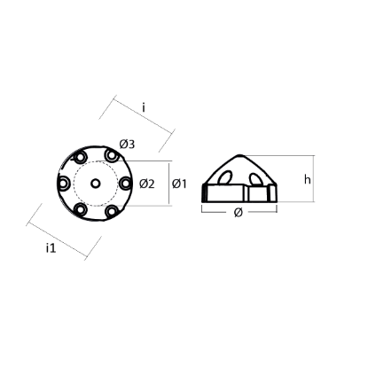 Compatible Max Prop - 6 holes prop anode MP63R