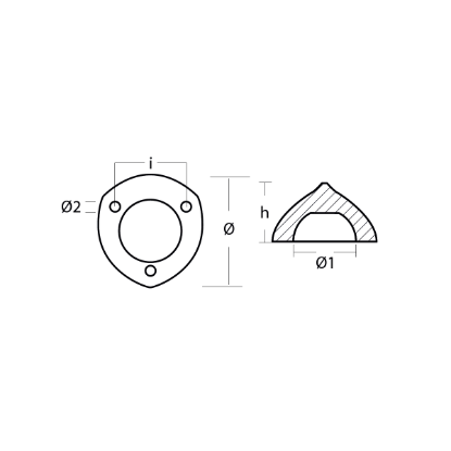 Compatibile Max Prop - 3 holes propeller anode Ø120
