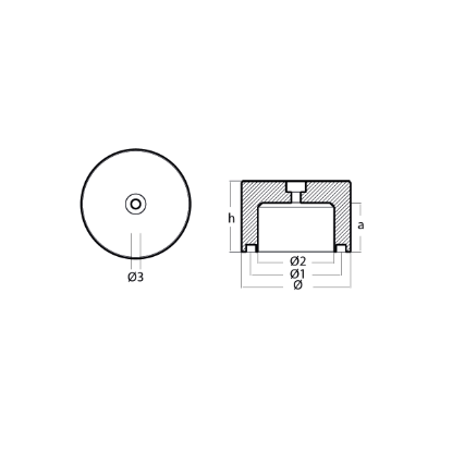 Ferretti propeller anode Ø200