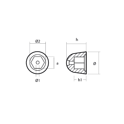 Craftsman Marine propeller nut Ø37