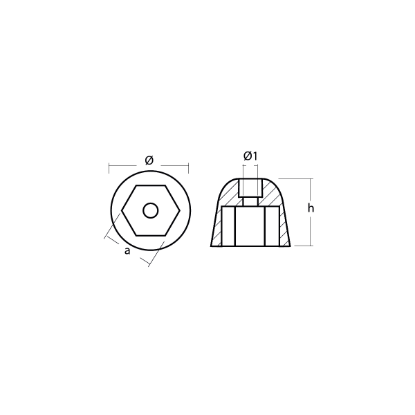 Sidepower - Sleipner propeller nut Ø42 H.34