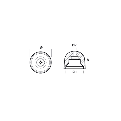 BCS conical propeller nut with stainless steel insert Ø 84 H.52