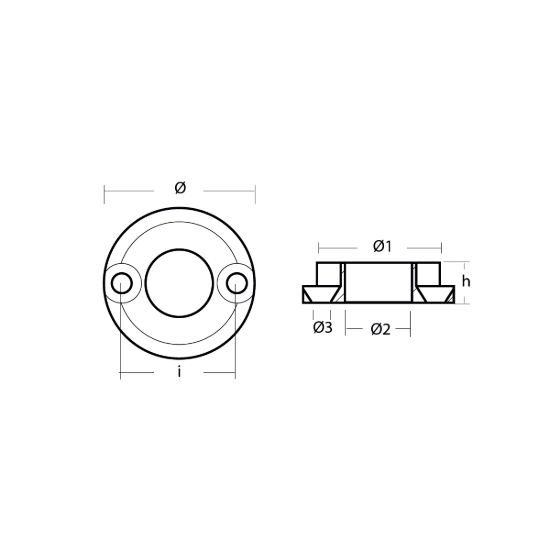 Vetus small collar anode for KGF25