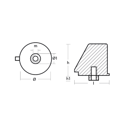 BMW short skeg anode  for trim - Pinna corta per motori BMW