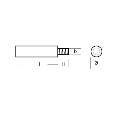 BMW pencil anode for cooler Ø13 L.50