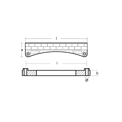 OMC Waffle Bar anode -  Piastra per motori OMC