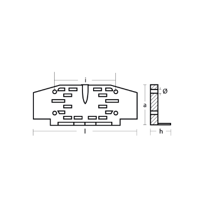 OMC Stringer Drive Housing Anode - Piastra per motori OMC Stringer