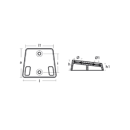 OMC Gimbal plate anode - Anodo per supporto motore OMC