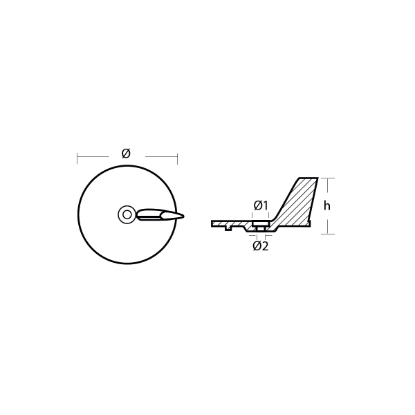 Honda trim tab anode - Pinna per motori Honda