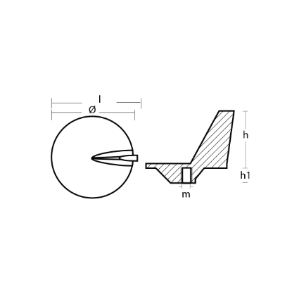 Mercury Racing Trim Tab anode - Pinna per motori con elica grande