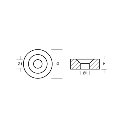 Mercury button anode for trim tab - Rondella per motori Mercury