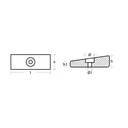 Mercury wedge anode - Anodo a cuneo Mercury