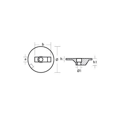 Mercury/Mercruiser Flat trim tab anode - Piastra per motori Mercury/Mercruiser