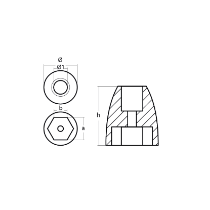Mercruiser propeller nut anode  - Ogiva per motore Mercruiser