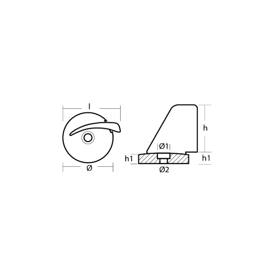 Selva trim tab anode - Pinna per Motori Selva