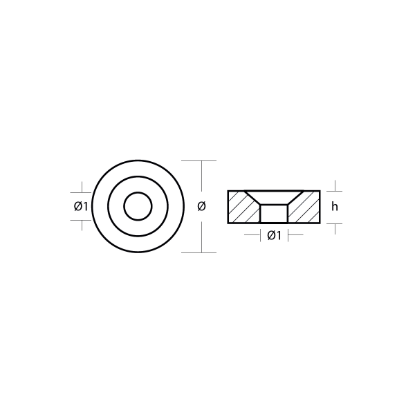 Tohatsu Washer Anode - Rondella per motori Tohatsu