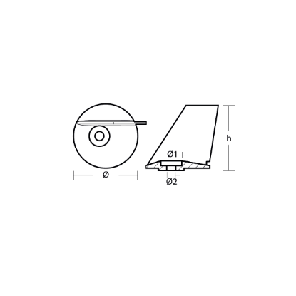 Tohatsu trim tab anode - Pinna per motori Tohatsu