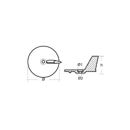 Volvo Penta trim tab anode for Outboard - Pinna per fuoribordo Volvo Penta