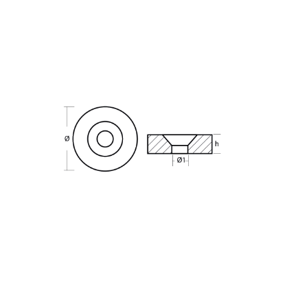 Yamaha washer anode for cylinder head - Anodo per blocco motore Yamaha