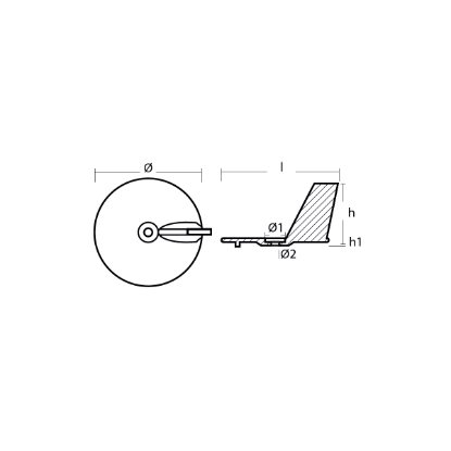Yamaha Trim Tab anode - Pinna per fuoribordo Yamaha