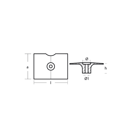 Yamaha Trim Tab anode - Placca per fuoribordo Yamaha