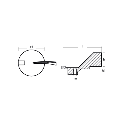 Yamaha Trim Tab anode - Pinna per fuoribordo Yamaha