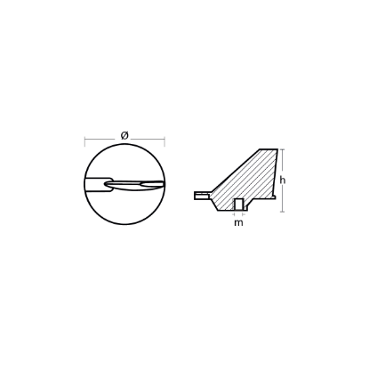 Yamaha Trim Tab anode - Pinna per fuoribordo Yamaha