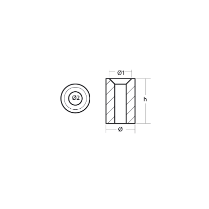 Yamaha Small anode for crankcase cylinder - Anodo interno per motore Yamaha