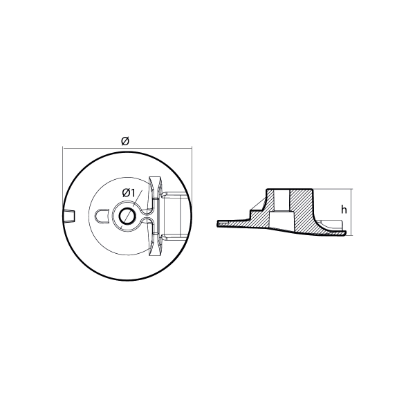 Yamaha Gear Case Cap anode - Piastra per motori Yamaha