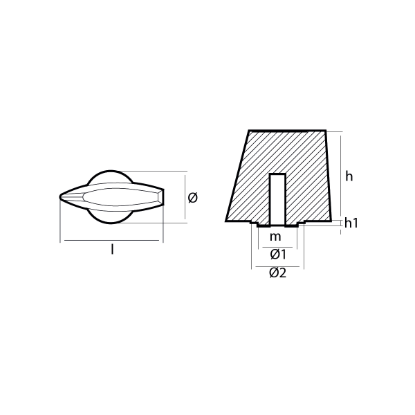 Yanmar trim tab anode - Pianna Yanmar