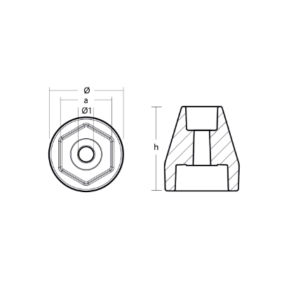 Yanmar Sterndrive propeller nut anode - Ogiva per entrofuoribordo Yanmar