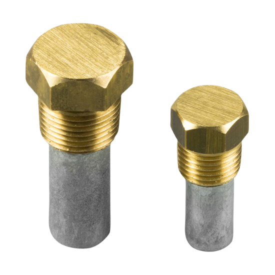 ZF pencil anode Ø10 L.18 with brass plug 1/4''Bspt