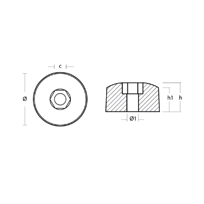 Alamarine Jet small plate anode -Piastrina forata per motori Alamarine Jet