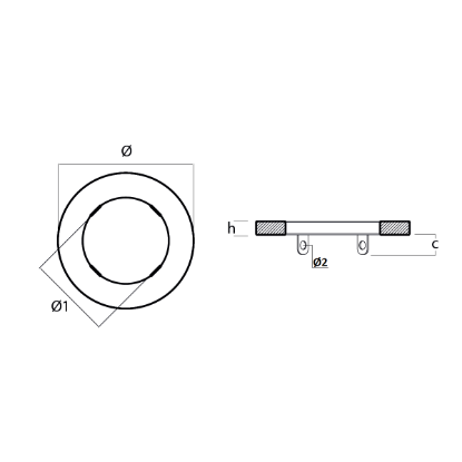 Kamewa Small Collar anode with straps - Collare piccolo con inserti asolati Kamewa