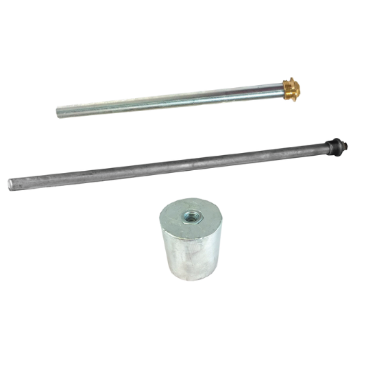 Zinc rod for heat exchangers