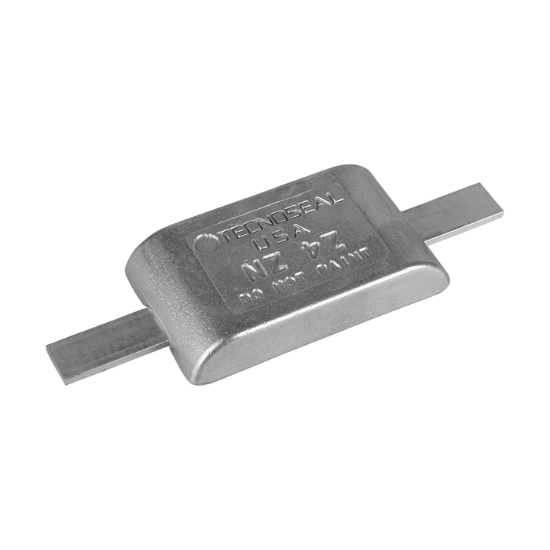 Aluminium weld-on anode with alluminium strap