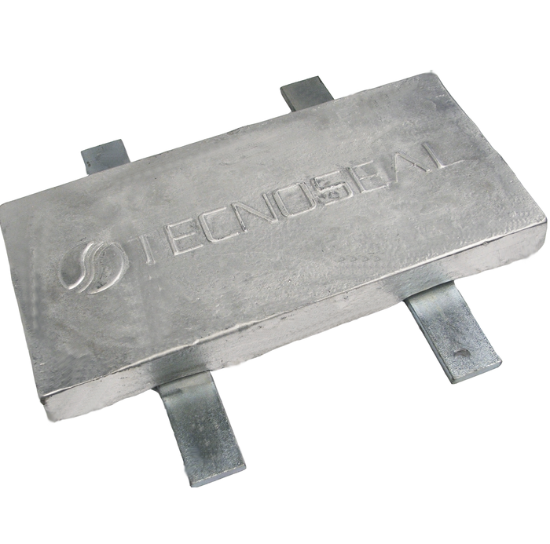 Weld on square anode 10kg with 2 straps