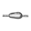 tear drop weld-on anode 0,7kg with slotted holes H.C.200