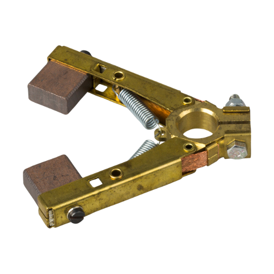 Silver shaft grounding Ø 105 - N.1 silver bathed ring with N.1 brush holder and N.2 brushes