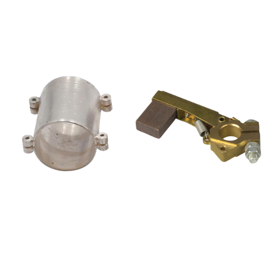 Silver shaft grounding Ø 65 - N.1 silver bathed ring with N.1 brush holder and N.1 brush