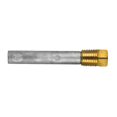 Caterpillar  pencil anode Ø 10 L.55 complete with brass plug th.1/4''bspt