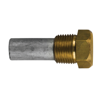 Sen-Dure pencil anode Ø 9,5 L. 51 complete with brass plug th.1/8'' NPT