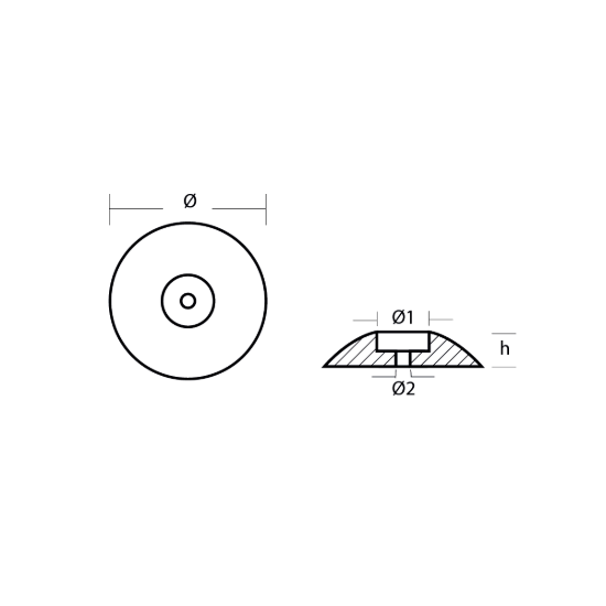 Disc anode single Ø50mm