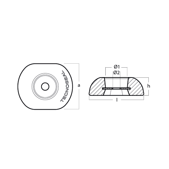 Disc anode single Ø110mm with steel insert