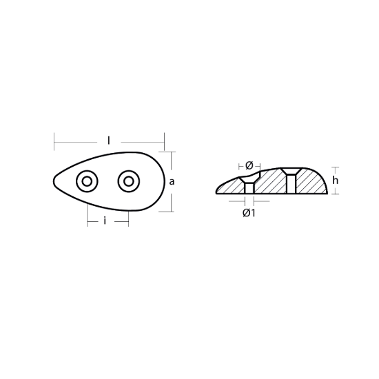 Plate for Flaps OVAL 85x47x20 H.C. 33